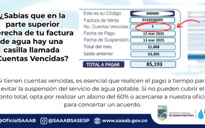 ¿Sabías que en la parte superior derecha de tu factura de agua hay una