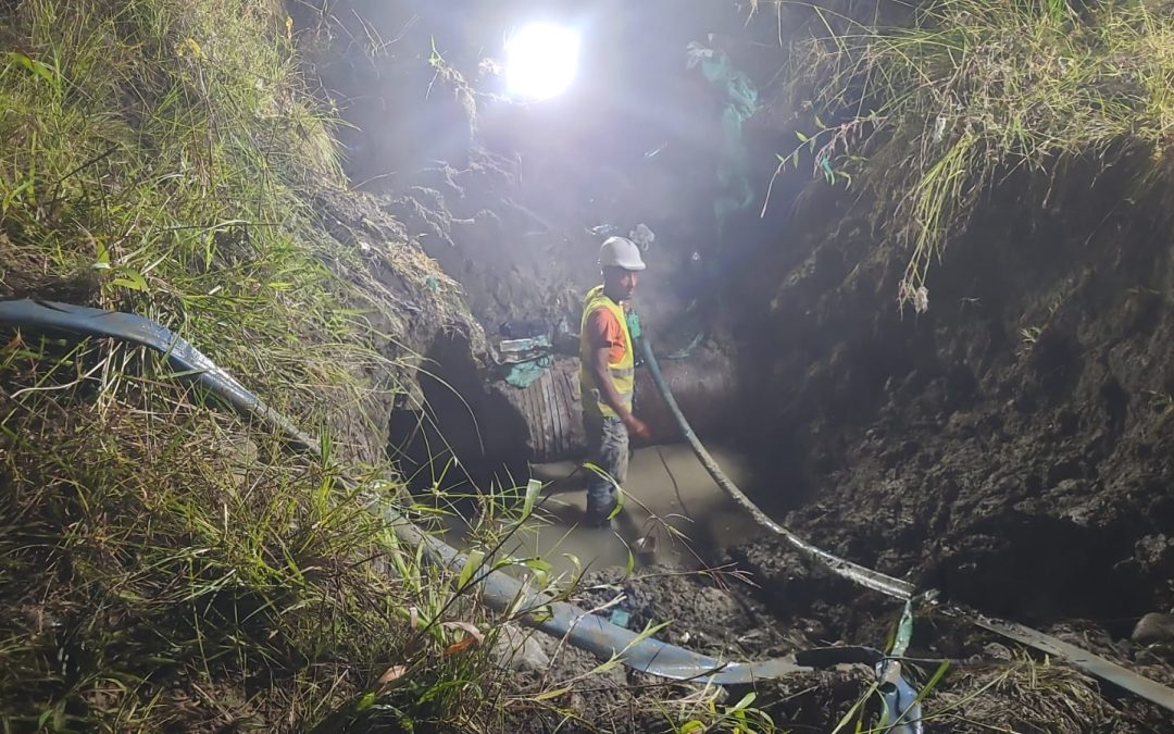 CULMINA CON ÉXITO LA REPARACIÓN DE LA TUBERÍA DE 27 PULGADAS